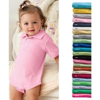 Rabbit Skins - Infant's sport shirt creeper with three-button placket,......