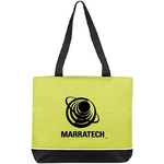 Two Tone Zipper Tote Bag