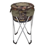 Camouflage Collapsible Barrel Cooler with Stand