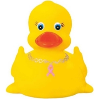 Rubber Pink Ribbon Duck
