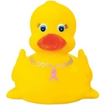 Rubber Pink Ribbon Duck