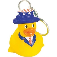 Rubber Patriotic Duck Key Chain
