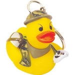 Rubber Soldier in Camouflage Outfit Duck Key Chain