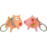 Rubber Crazy Canine Dog Key Chain