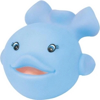 Light blue squeaky rubber cutie whale shape toy.... from ASI 57705 Goodview...