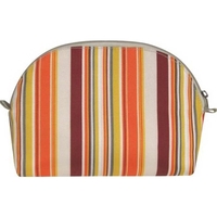 Striped/Solid Color Half Moon Cosmetic Bag