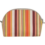 Striped/Solid Color Half Moon Cosmetic Bag