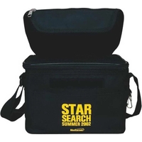 Deluxe 6 pack cooler with nylon mesh storage and zippered pocket.... from ASI...