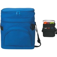 Nylon golf bag look cooler bag with fixed and adjustable webbing... from ASI...