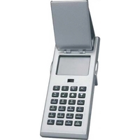 Touch one side and top flips open to reveal calculator.... from ASI 57705...