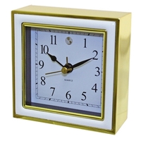 Alarm clock, white enamel with gold case.... from ASI 73010 Natico Originals...