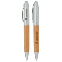 Twist action pen with bamboo barrel and aluminum cap.... from ASI 42920...