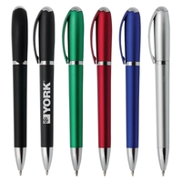 Twist action colored plastic pen with silver accent.... from ASI 42920 Busrel...