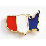 Red, White and Blue USA Map Patriotic Lapel Pin
