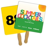 Square Sandwich Auction Sandwiched Hand Fan Full Color