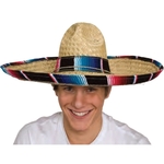Straw Sombrero With Serape Band