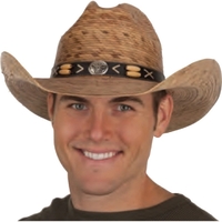 Cocoa braided straw western hat, blank. Packed 1 dozen. Must order... from...