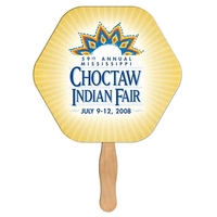 Hexagon shape fast fan with wooden stick.... from ASI 67620 Lion Circle Corp...
