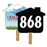 House shape auction fan with hidden wooden stick.... from ASI 67620 Lion...