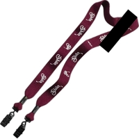 3/4" x 16" knitted cotton double bulldog clip lanyard with silkscreen... from...