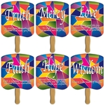 Assorted Religious Hand Fan Stock Graphic