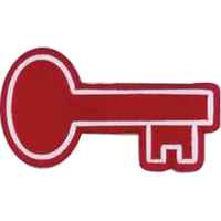 Key-shaped plastic lapel pin with clutch back style.... from ASI 65485 ZZ...