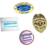 Polyester custom decal with a rich gold finish that provides an... from ASI...