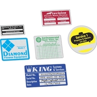 Satin Aluminum Nameplate Square Corner Custom Decal