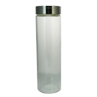 18 oz. clear glass water bottle with stainless screw top lid... from ASI...