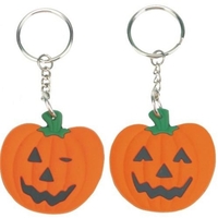 Rubber Pumpkin Key Chain