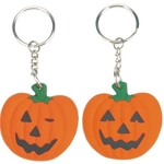 Rubber Pumpkin Key Chain