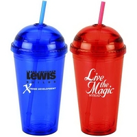 16 ounce double wall acrylic cup with dome lid and straw.... from ASI 39820...