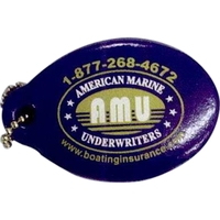 Vinyl-Coated Floating Key Tag - Fat Oval