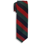 Red, Navy Blue & Green City Collection Striped Narrow Tie