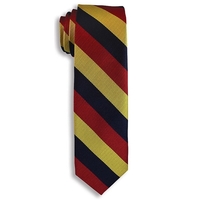Red, Navy Blue & Gold City Collection Striped Narrow Tie