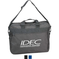 Standard briefcase with zippered front pocket and detachable shoulder...