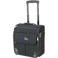 Compact rolling office/computer case with front pocket and removable file...