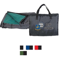 Reversible fleece blanket with carry tote made of 100% polyester fleece......