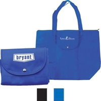 Recyclable foldable zippered tote. Easy storage, foldable to 7" x 5.5".......