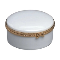 White porcelain plain round hinged box.... from ASI 68878 Mar's Line / Mar's...