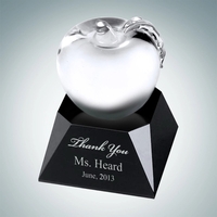 Apple Molten Glass with Black Aluminum Base