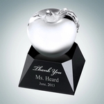 Apple Molten Glass with Black Aluminum Base