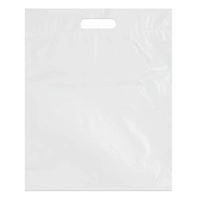 Stock Plastic Fold Over Die Cut Handle Bag (12" x 15")