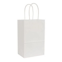 ECO White Kraft Shopping Bag (5 1/2" x 3 1/4" x 8 3/8")