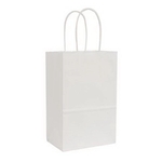 White Kraft Shopping Bag (5.5" x 3.25" x 8.375")