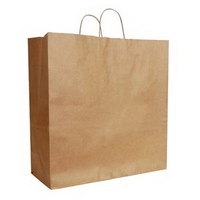 Natural Kraft serrated edge shopping bag, 18" x 7" x 18.75".... from ASI...