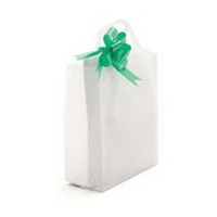 Frosty clear shopping bag with soft loop handle, 8" x 4"... from ASI 92480...