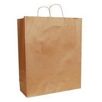 Natural Kraft serrated edge shopping bag, 16" x 6" x 19.25".... from ASI...