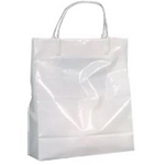 White Plastic Handle Shopping Bag (8" x 4" x 10")