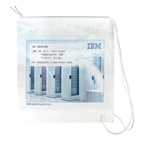 Plastic Drawstring Shoulder Tote Bag (16" x 19" x 4")